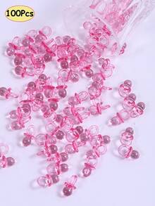 100pcs/150pcs Mini Acrylic Pacifiers Suitable For Baby Shower Games, Cute Pacifiers Baby Shower Party Decoration, DIY Gender Revealing Party Table Scattering, Baby Shower Gifts, Multi-Color - Multicolor - View 8