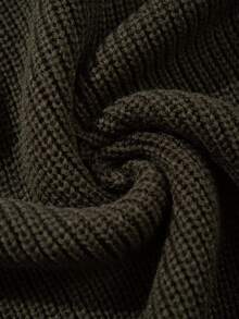 男士休闲宽松纯色 Polo 领拉链针织衫，韩版百搭通勤款，秋冬季 - 墨綠色 - 查看 10