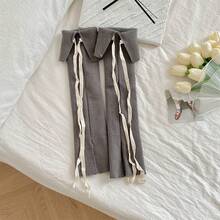 Autumn And Winter Atmosphere Dressing, Layered Socks, Women's Fashion Straps, Calf Sleeves, Slit, Girls' Pile Socks - 黑色 - 查看 11