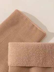 3/6双装女士黑色条纹保暖中筒袜，简约百搭，适合秋冬季穿着 - 黑色 - 查看 4