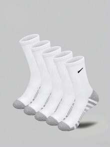 5/10/20 双装加厚黑白男士冬季袜子，时尚休闲舒适透气防臭，适合户外运动、跑步、健身，压缩膝袜，商务休闲假日黑白中筒袜，圣诞节、感恩节、新年节日礼物（加厚款） - 彩色 - 查看 2