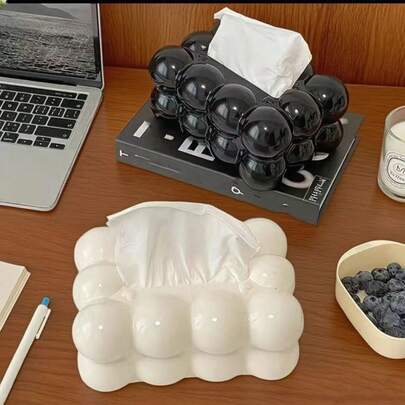 1pc Luxury Cotton Candy Tissue Box, High-End Home Living Room Dining Table Paper Towel Holder, Suitable For Vanity, Nightstand, Countertop, Home Office, Bathroom, Car