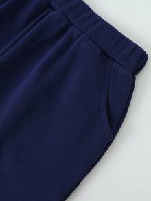 Timzgo 2 sztuki/zestaw dziecięcych bluz z kapturem, dziewczęca bluza z kapturem i haftowanym misiem + spodnie sportowe, chłopięca, wygodna, modna bluza z kapturem i rękawami typu raglan do noszenia na zewnątrz