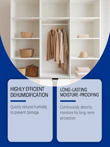 2pcs/Pack Household Desiccant, Wardrobe, Shoe Cabinet, Car Interior Moisture Absorber, Odor Eliminator, Prevents Mold, Damp, Mildew, Ideal For Home, Dorm, Furniture, Books, Solves Indoor Humidity Issues