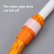 4/6 Inch Quick Connect Straight Through Hose Adapter, Orange And White Plastic Hose Connector For Gardening Watering And Car Washing, Adjustable Tightening Mechanism, Universal Thread Standard, No Battery Required, Potable Water , Garden Hose Connector | Adjustable Hose Connector | Plastic Structure, Hose Connection