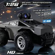 1 件遥控车，1:28 比例 RC 越野怪物卡车，带摄像头和灯光效果，可连接手机控制越野皮卡，全地形 4WD 遥控卡车，2.4GHz 遥控漂移玩具车，是送给男孩和女孩的完美生日礼物，万圣节和圣诞节儿童礼物