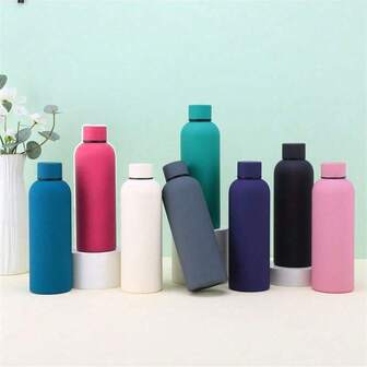 1 件 16.9 盎司双层不锈钢真空水瓶，保温杯，防滑防漏，可重复使用，保温/保冷，适合户外运动、四季、圣诞节、万圣节、返校礼物、节日礼物