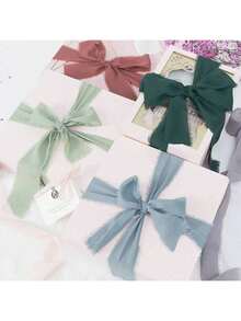 1 Roll 5m Chiffon Ribbon For Wedding Bouquet Floral Arrangement, Gift Wrapping, Bowknot Decoration Diy Gift Wrapping, Back To School Valentine Day - multicolor - View 7