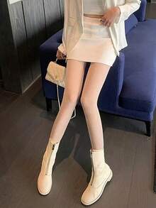 Women's Versatile Opaque Tights, Suitable For Pairing With Skirts - White - View 3