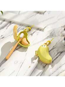 1/2 件香蕉形牙刷盒可重复使用夹式牙刷套耐用塑料牙刷收纳盒便携式可爱牙刷保护盒适合商务旅行和家庭使用适合所有标准牙刷头情侣牙刷保护盒（黄色底部为绿色，绿色底部为黄色） - 彩色 - 查看 6