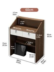 Mostrador Recepción Caja Multifunción Con Cerradura Cajones - Marrón - Ver 8