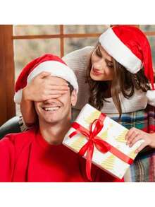 1/5 pièces - Papier cadeau élégant avec sapin de Noël et étoile dorés - Emballage cadeau de luxe pour les fêtes, convient pour Noël, Nouvel An, fêtes - Décoration dorée haut de gamme - Idéal pour l'emballage de cadeaux et l'artisanat, l'emballage des fêtes, texture floquée, matériau de haute qualité, essentiel pour les organisateurs de fêtes, décorations de Noël, pyjamas de Noël, cadeaux de Noël, décoration de Noël