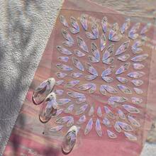 1pc Butterfly Wings Nail Art Stickers - Translucent Fairy Design, Self-Adhesive Decals For DIY Nail Decoration, Laser Finish, Fantasy Theme, Plastic Material, Nail Art Accessories|Fairy Wings Design|Selfadhesive Decal - Nhiều màu - Xem 2