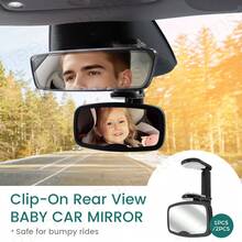 1PC & 2pcs Shatterproof & Shakeproof Forward Facing Baby Car Mirror - Clip On Car Mirror For Baby, Newborn Essentials