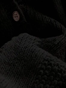 Women's Casual Hooded Knit Cardigan, Loose Long Sleeve With Front Pockets, Adjustable Drawstring Hood, Simple Design, Comfortable Pullover Sweater, Autumn/Winter