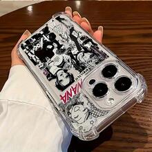 Y2K Anime Design Nana Phone Case Compatible With IPhone 16 15 14 13 12 Pro Max X XR XS MAX 8 7 Plus Shockproof Transparent Soft Back Cover - 白色 - 查看 6