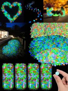 30pcs-Glow In Dark Rocks Luminous Stone Garden Accessories Micro Landscape Fish Tank Decoration Outdoor Patio Lawn Yard Kit,Glow In The Dark Garden Pebbles Stones Rocks For Yard And Walkways Decor, DIY Decorative Luminous Stones