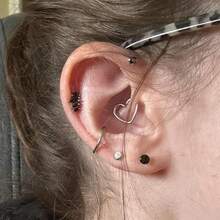 12Pcs Glass Stretching Kit With Rubber O-Rings For Body Piercing - 黑色 - 查看 10
