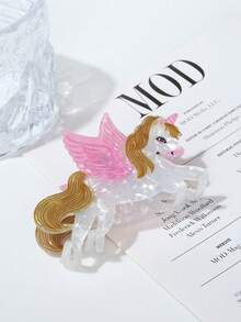 1 pieza Pinza de pelo de acrílico con diseño de animal y planta lindos, pinza de pelo con forma de Pegaso y unicornio de dibujos animados, pinza de acrílico con forma de hoja de arce de Acción de Gracias, accesorios de moda creativos para el cabello de mujeres y niñas, pinza de pelo de otoño, pinza elegante de invierno para outfits de vacaciones para mujer