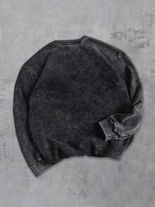 Women's Autumn And Winter Retro Portrait Print Casual Simple Loose Daily Street Retro Comfortable Washed Long-Sleeved Round Neck Sweatshirt