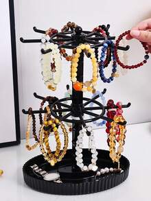 1 pieza Estante giratorio de almacenamiento multicapa Ajustable de 2/3 niveles Soporte para pulseras transparente Negro Exhibidor de joyas multifuncional para collares, pulseras, pendientes, colgantes, lazos para el cabello Organizador giratorio de escritorio Exhibidor de joyas Torre Accesorios de exhibición Organizador de mostrador de vanidad Accesorio giratorio ahorrador de espacio Vitrina ajustable para tocador Regalo de empaque Regalo de Navidad Relleno de calcetín de Navidad Regalo de boda Fiesta de boutique Mercado Fotografía de estilo Regalo de Cyber Monday Idea de regalo de Navidad Presentación de productos de pequeñas empresas Feria de artesanía Solución de almacenamiento de accesorios Organizador de joyas de alta conversión - Multicolor - Ver 11
