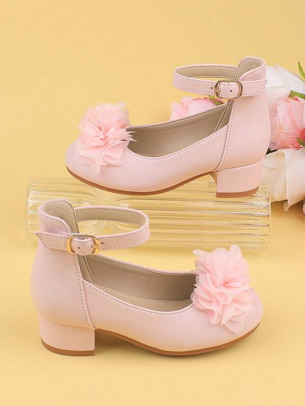 Mädchen Mode Rosa Blumen Plateau Absatz Anzugschuhe, geeignet für Lolita, Abendkleid, Aufführung, Ballett, Prinzessin, Hochzeit, Party, Alltag Outfit, passend für Kleinkind Kleine und Große Mädchen