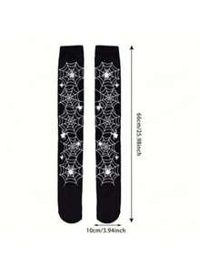 1 pereche șosete până la coapsă de Halloween, ciorapi lungi, ciorapi peste genunchi de Halloween, șosete de festival pentru cosplay de Halloween, ciorapi amuzanți pentru farse de Halloween, recuzită pentru costume de petrecere de Halloween