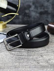 1条男士商务真皮皮带，针扣式，时尚牛仔裤腰带 - 針扣腰帶 - 查看 8