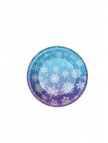 10pcs/20pcs/50pcs/Set,Frozen Theme Party Disposable Paper Plates Party Decorations Tableware Birthday Party Decorations Purple And Blue Snowflake Winter Wonderland Includes Disposable Plates, Cups, Tableware, Suitable For Christmas Winter Wonderland Party Decorations - Multicolor - View 9