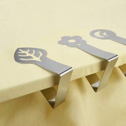 适用于户外厚桌子的桌布夹，蝴蝶形野餐桌布夹，室内，重型不锈钢盖夹，适用于圣诞节和其他节日派对、婚礼、家庭餐厅、露营配件