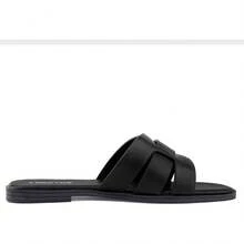 Dressy Summer Flat Sandals With Square Open Toe - màu nâu - Xem 3