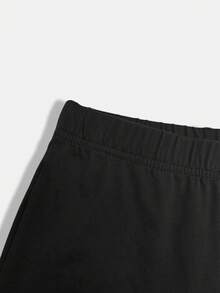 Leggings pour filles avec imprimé cœur dégradé, ajustement serré, confortable, coupe slim, pantalon court, convient pour le décontracté, les sports, le yoga, les enfants - Noir - Voir 4