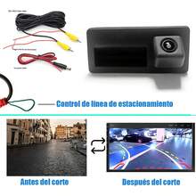 1 cámara de respaldo con visión nocturna HD con guía dinámica para Volk.swagen Tiguan, Jetta, Audi y otros modelos, lente gran angular, resistente al agua y a la niebla, fácil de instalar. - Negro - Ver 3