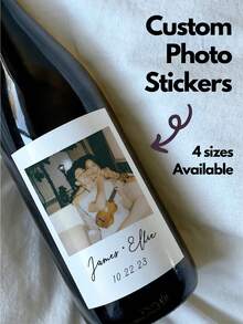 Personalized Photo Wine Bottle Labels - Customized For Engagement, Birthday (21st, 25th, 30th, 50th), Anniversary Gifts - Reusable DIY Design, Easy Photo Upload, Fast Shipping (1 Pack/3 Pack/5 Pack), Multi-Functional, Decorative, Reusable, Exquisite, Fashionable, High Quality, Vibrant Colors, Modern, Customizable, Personalized, Unique, Home Decor Refresh - Multicolor - View 1