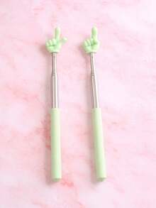 Retractable Teacher Pointer Stick LED Light Extendable Reading Pen Whiteboard Blackboard Piano Sheet Music Classroom Teaching Aid Presentation Baton Drawing Marker Gift Teachers Students Presenters 5 Colors Christmas Must Have - 彩色 - 查看 11