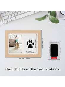 1pc DIY Pet Paw Print Photo Frame, Dog, Cat And Pet Paw Print Memorial Set And Frame Memorabilia Paw Print Clay Mold, Pet Paw Print Pattern Memorial Set Gift, Photo Frame Memorabilia For Pet Lovers - Multicolor - View 4