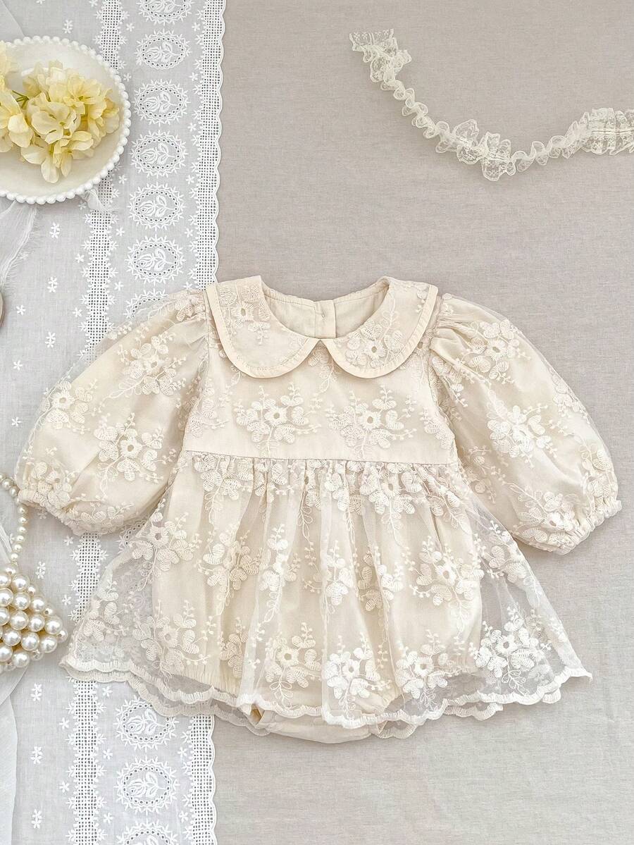 Spring/Autumn New Fashion Mesh Ruffle Skirt Bodysuit For Baby Girls, Princess Dress
