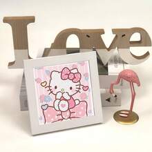 5D Diamond Painting Kit With Frame, Cute Cake Kuromi Hello Kitty, DIY Desktop Art, Best Birthday Gift - Rose Red - View 11