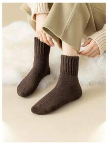 5 pares de calcetines de invierno para mujer, gruesos y cálidos, de punto suave y vintage, para usar con botas de nieve o de tobillo