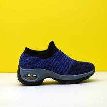 Damskie różowe, codzienne, amortyzowane, amortyzujące, wsuwane tenisówki z dzianiny typu skarpetka, wygodne obuwie do tańca