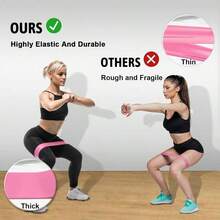 5-Piece Yoga Resistance Band Set For Home Workouts TPE Material High Elasticity And Durability Perfect For Yoga Squats Glute Exercises Strengthen Legs Hips And Thighs - Màu tím - Xem 4