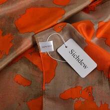 100% Mulberry Silk Scarf For Women Lightweight Long Scarves Beach Wraps Cover Up -Travel Photography Scarfhalloween - 橘子咖啡 - 查看 11