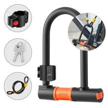 Heavy Duty U Shape Bike Lock W/ 2 Keys Cable Anti Theft Secure Locks For Bicycle - Multicolor - View 10
