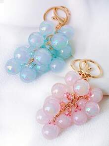 2件树脂透明串珠葡萄吊坠新款创意学生书包装饰钥匙扣礼物，装饰配件水果装饰包链吊坠书包延长器替换延长链带链吊坠紫水晶葡萄保护套吊坠新款创意学生书包装饰钥匙扣礼物， - 彩色 - 查看 17