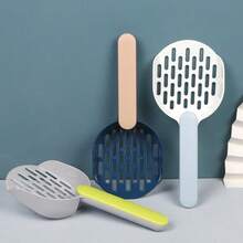 1pc Dog/Cat Accessories Premium ABS Plastic Cat Litter Scoop With Filter - Durable Cat Litter Cleaning Tool, And Lavender Scented Thickened Leak-Proof Dog Poop Bags For Pet Waste Management - Multicolor - View 1