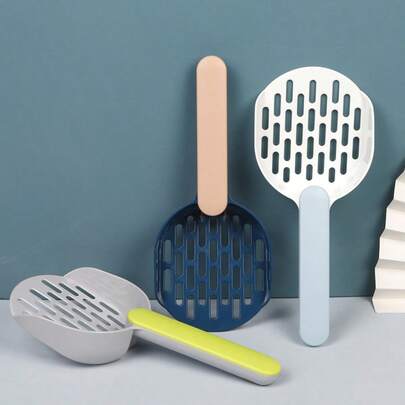 [Màu sắc giao ngẫu nhiên] Xẻng hốt cát vệ sinh cho mèo bằng nhựa ABS chất lượng cao có lưới lọc - Dụng cụ dọn dẹp cát vệ sinh cho mèo bền bỉ, và túi đựng phân chó dày dặn, chống rò rỉ, có mùi oải hương để quản lý chất thải của thú cưng, 2 kiểu túi đựng phân chó: một kiểu có họa tiết dấu chân, một kiểu không có họa tiết. Kiểu dáng sẽ được chọn ngẫu nhiên.