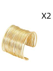 1 Piece Multi-Layer Arm Ring Open Bracelet With A High-End, Simple And Niche Style. A Fashionable, Individual And Elegant Jewelry For Women. A Unique Metal Hollow C-Shaped Adjustable Bracelet Woven In A Casual Street Style Valentine's Day Accessories - Multicolor - View 8