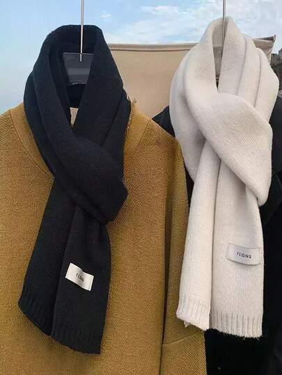 1 件舒适针织厚围巾 - 柔软、温暖、时尚、多功能男女通用时尚配饰，是送给朋友和家人的理想圣诞礼物