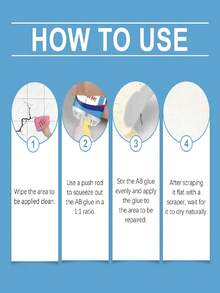 2pcs Epoxy Resin AB Glue Adhesive, Crack Filler For Ceramic, Pipe, Surface Repair, Strong Quick-Drying, Bonding Ceramic, Plastic, Stainless Steel, Wood, Metal, Stone, Waterproof, Heat-Resistant, Multi-Purpose Cold Welding Agent