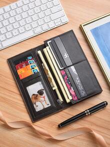 Men's Wallet, Fashion Long Bifold Wallet, Multi-Card Slots, Slim Soft Leather Vertical Wallet, Large Capacity, For Young Men - Multicolor - View 4